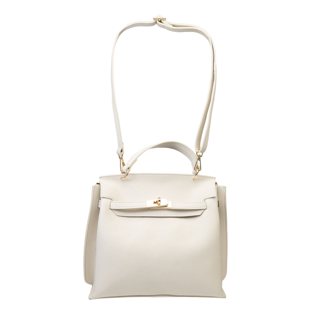 Bolso de mujer de piel natural beige Raluca