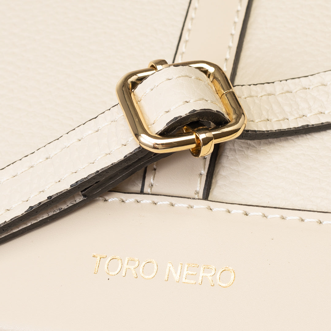 Bolso de mujer de piel natural beige Sorina
