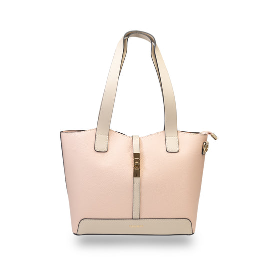 Bolso de mujer de piel natural beige-rosa pálido Sorina