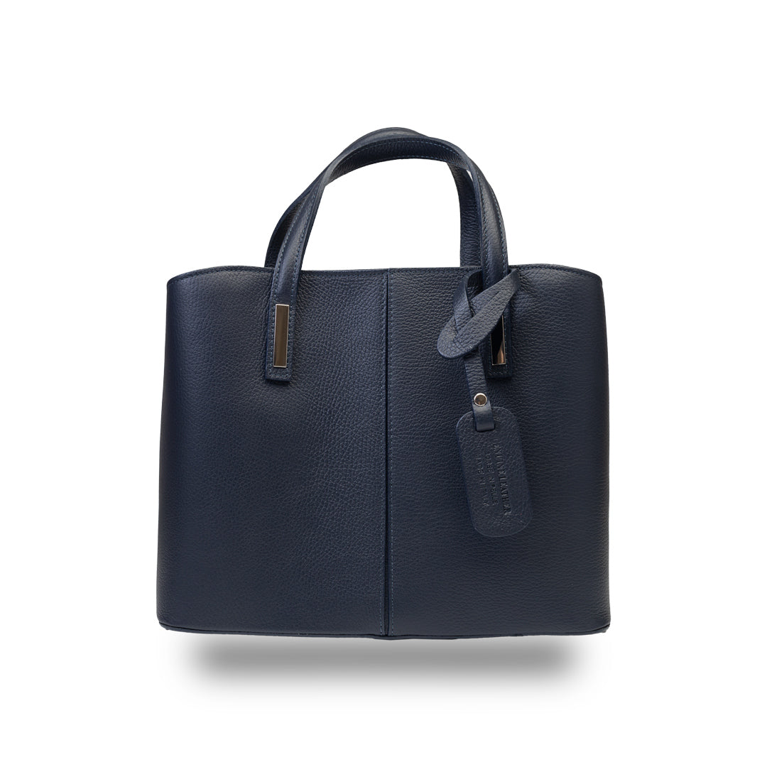 Bolso de mujer de piel natural azul marino Mara