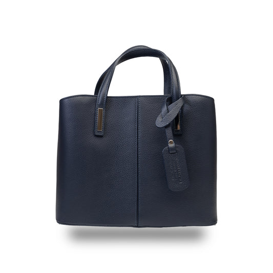 Bolso de mujer de piel natural azul marino Mara