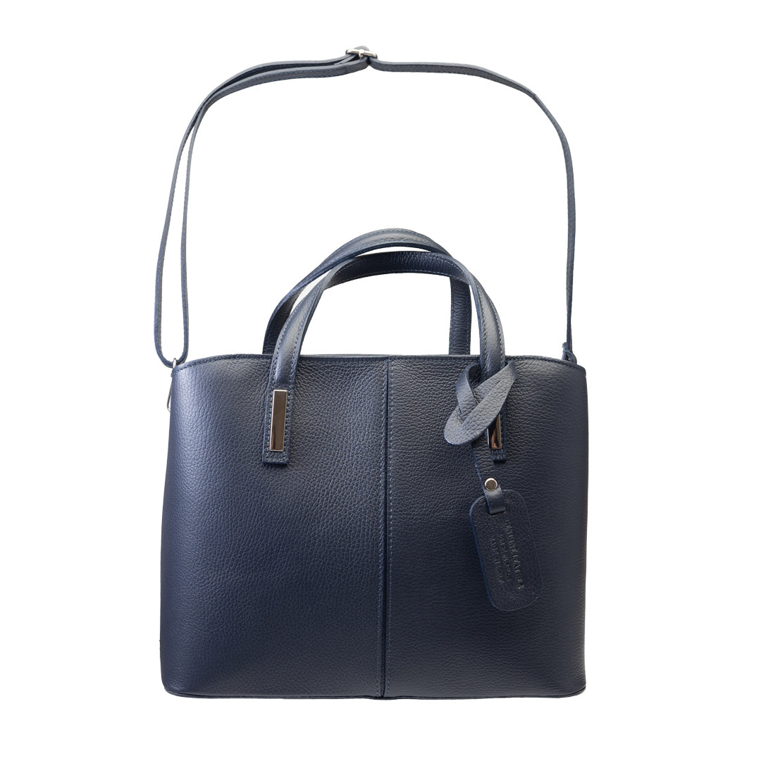 Bolso de mujer de piel natural azul marino Mara