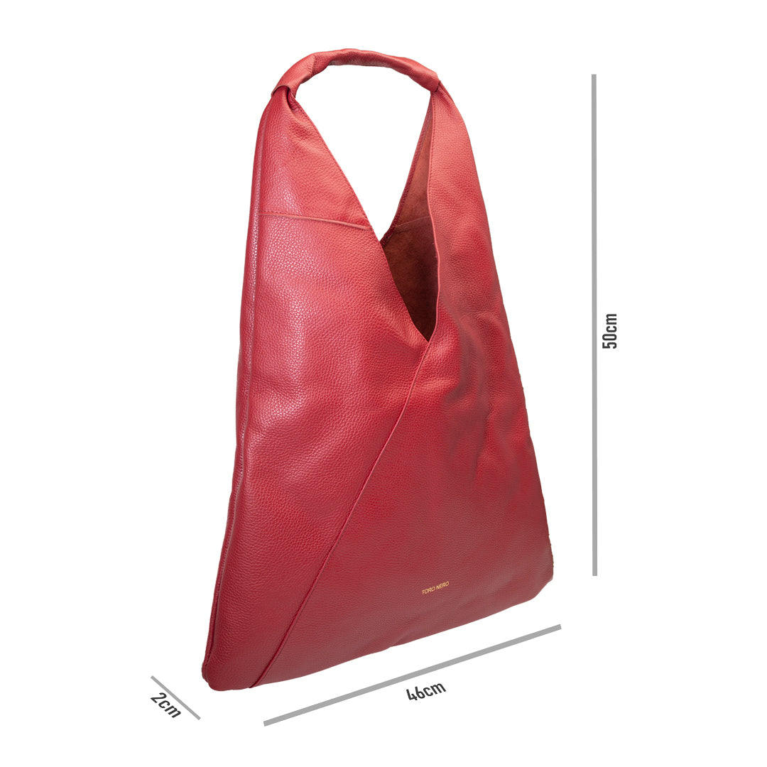 Bolso de piel natural burdeos Camelia para mujer
