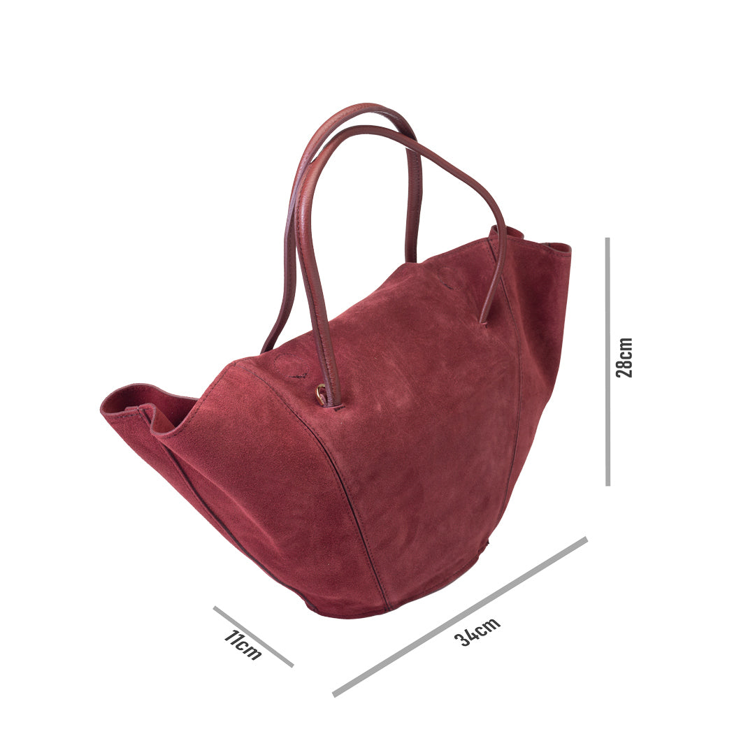 Bolso de mujer de piel genuina burdeos Diana