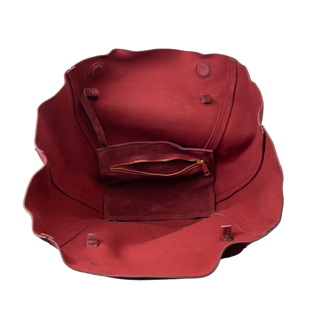 Bolso de mujer de piel genuina burdeos Diana