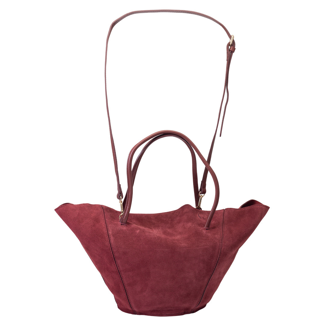 Bolso de mujer de piel genuina burdeos Diana