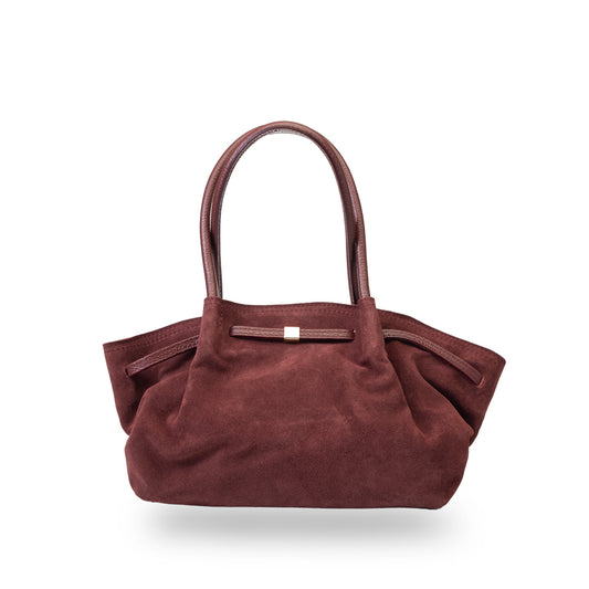 Bolso de mujer de piel natural color burdeos Elena