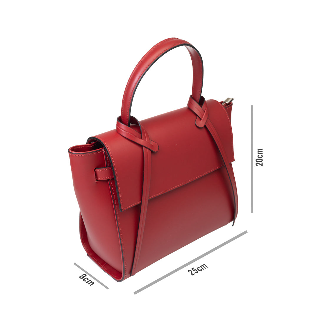 Bolso de mujer de piel genuina burdeos Erika
