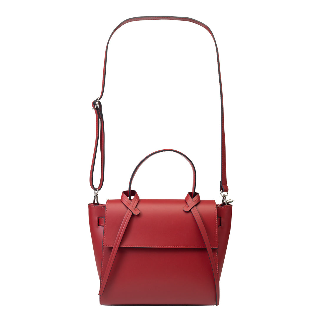 Bolso de mujer de piel genuina burdeos Erika