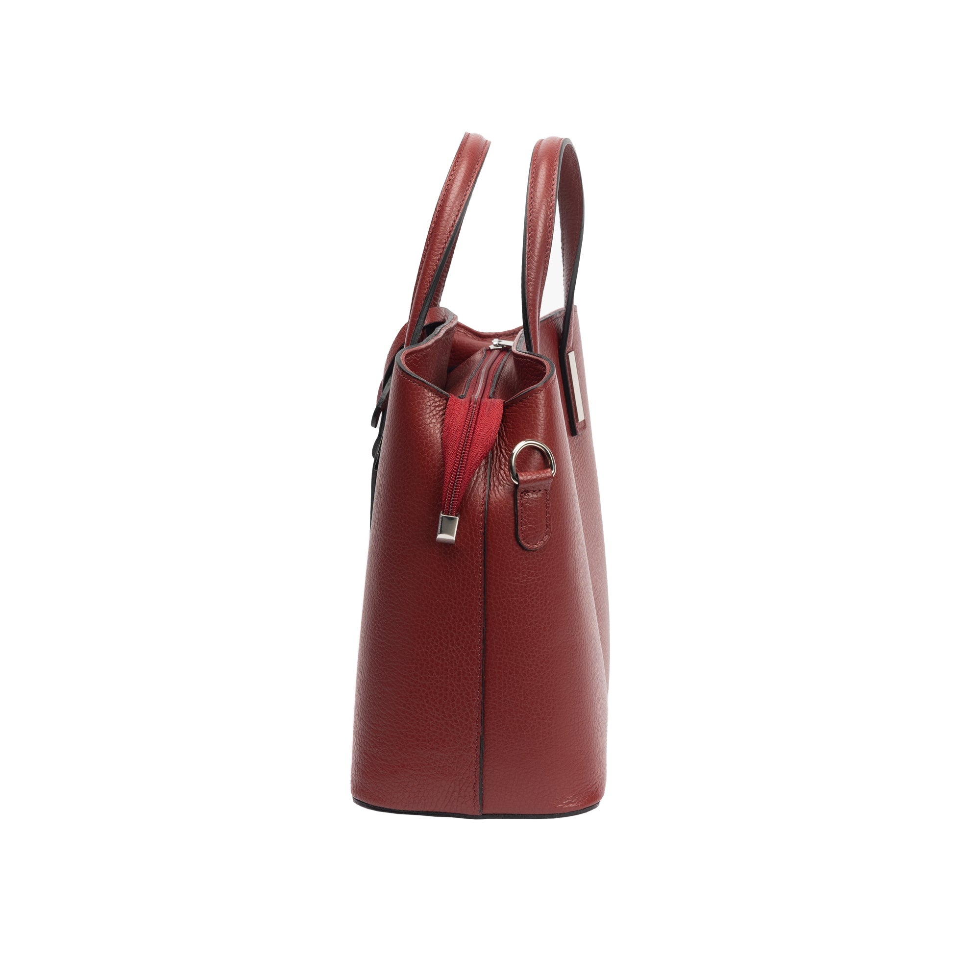 Sac à main pour femme en cuir véritable bordeaux Mara