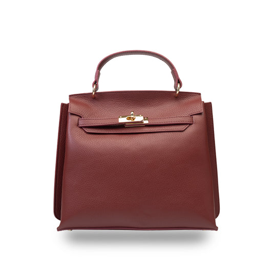 Bolso de mujer de piel natural burdeos Raluca