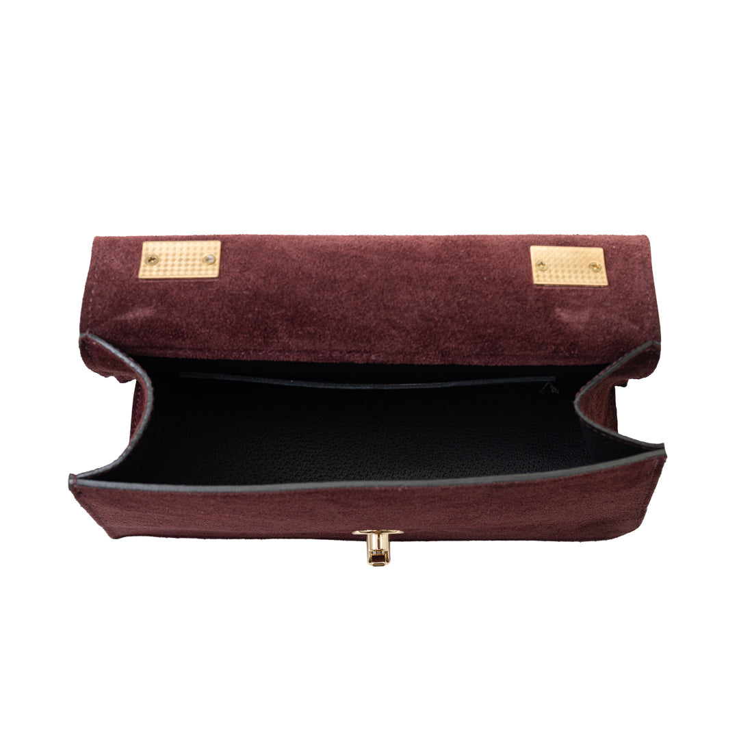 Bolso de mujer de piel genuina burdeos Verona