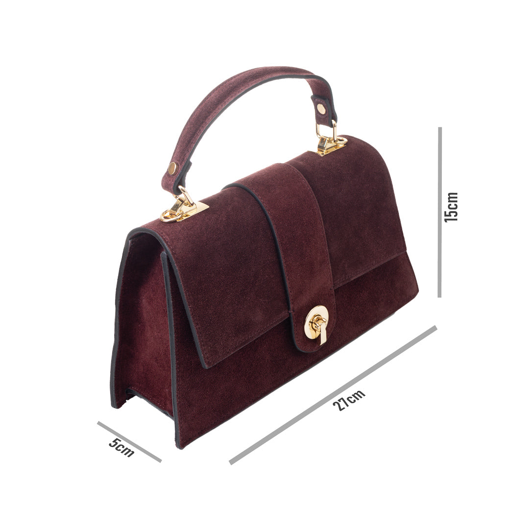 Bolso de mujer de piel genuina burdeos Verona
