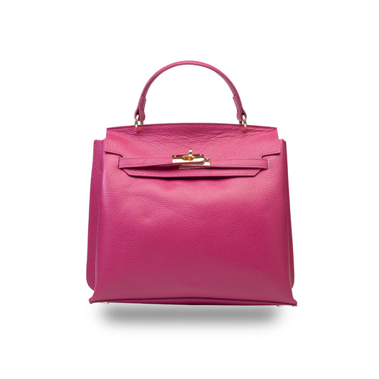 Bolso de mujer de piel genuina fucsia Raluca