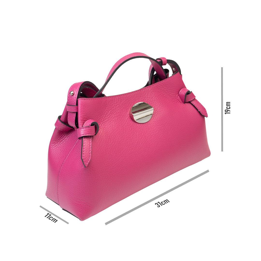 Bolso de mujer de piel natural fucsia Tania