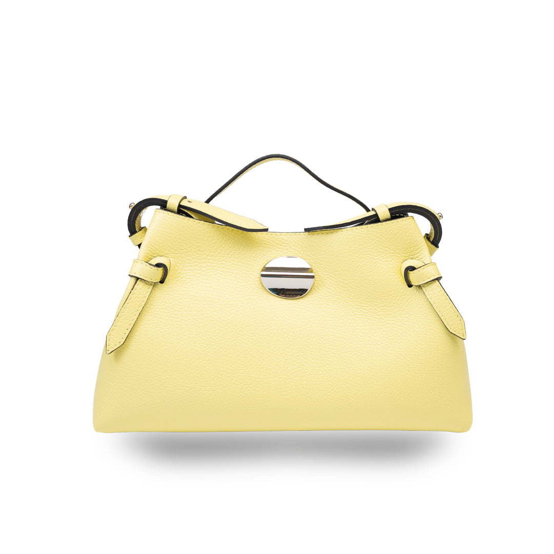 Bolso de mujer de cuero genuino amarillo limón Tania