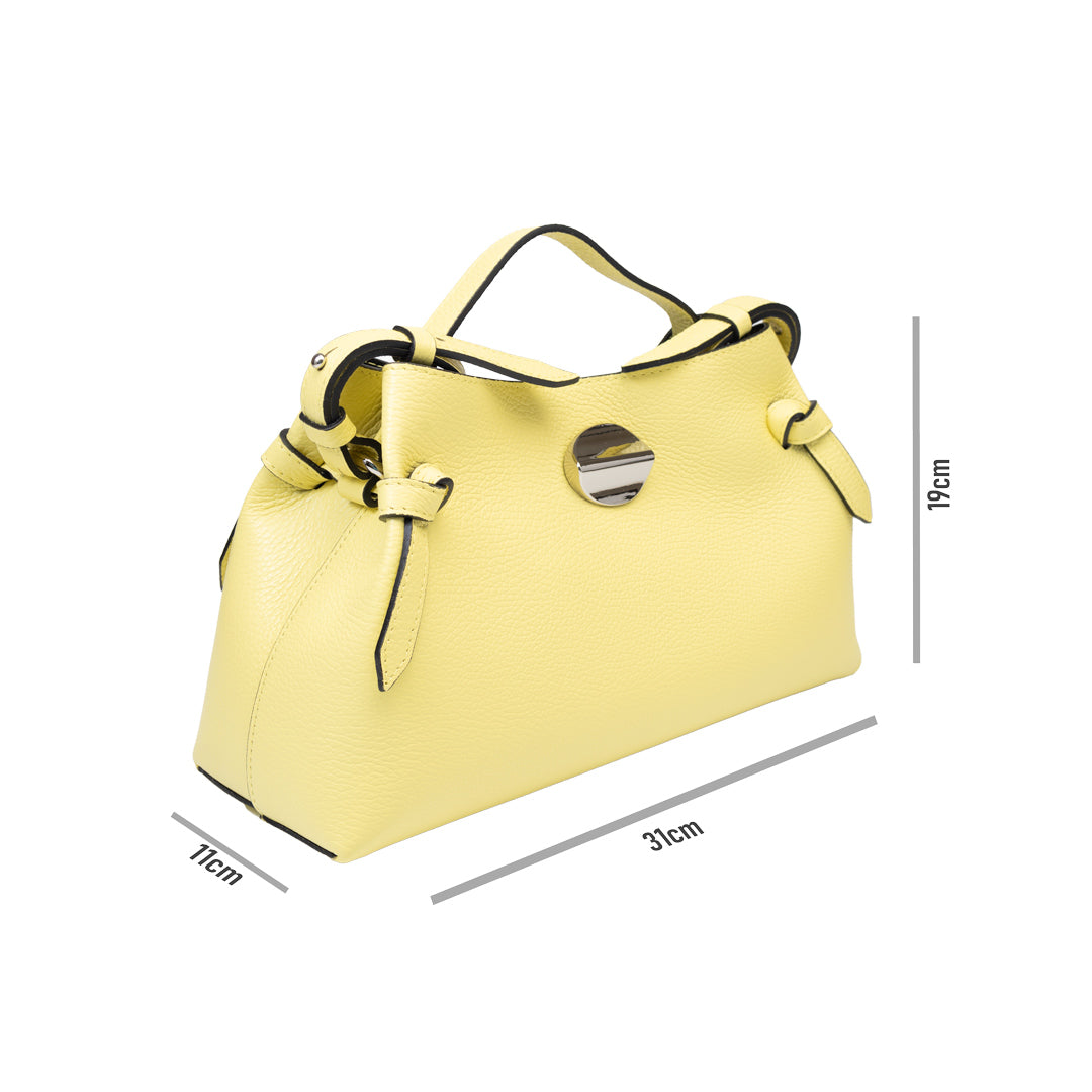 Bolso de mujer de cuero genuino amarillo limón Tania