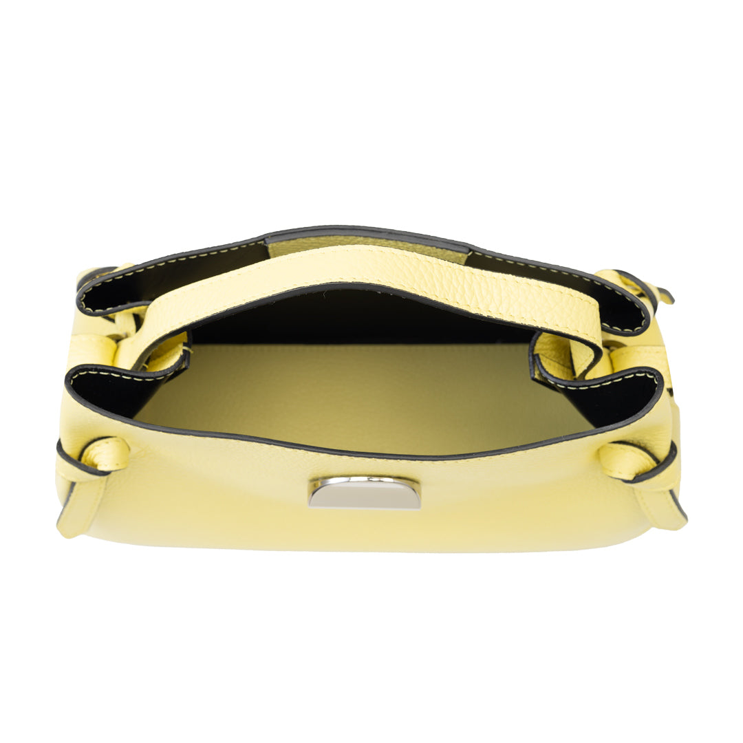 Bolso de mujer de cuero genuino amarillo limón Tania