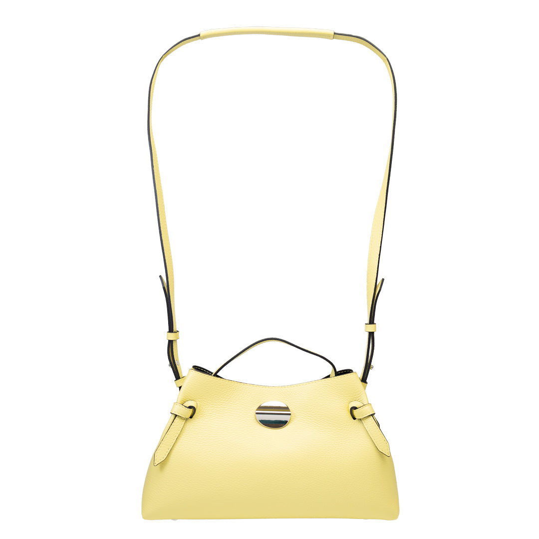 Bolso de mujer de cuero genuino amarillo limón Tania