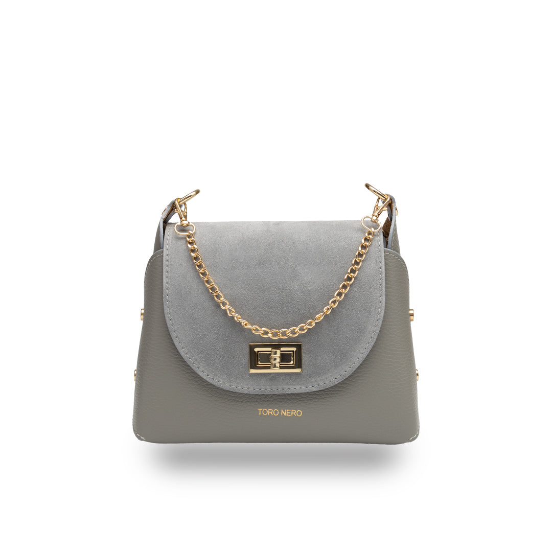 Bolso de mujer de ante natural, gris Raisa