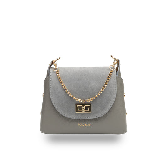 Bolso de mujer de ante natural, gris Raisa