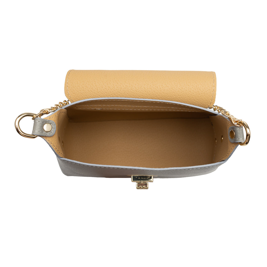 Bolso de mujer de ante natural, gris Raisa