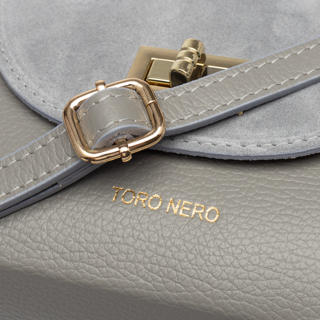 Bolso de mujer de ante natural, gris Raisa