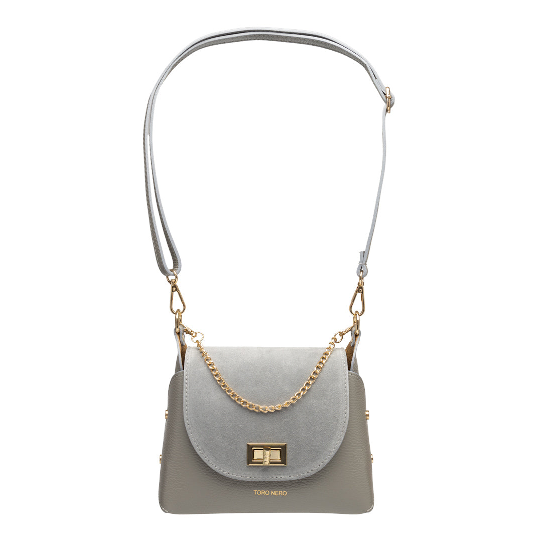 Bolso de mujer de ante natural, gris Raisa