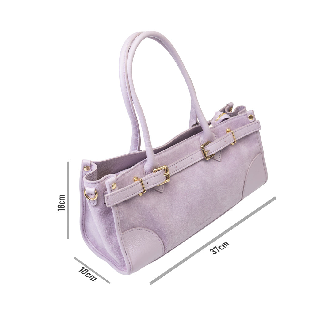 Bolso de mujer de piel natural lila Evelin