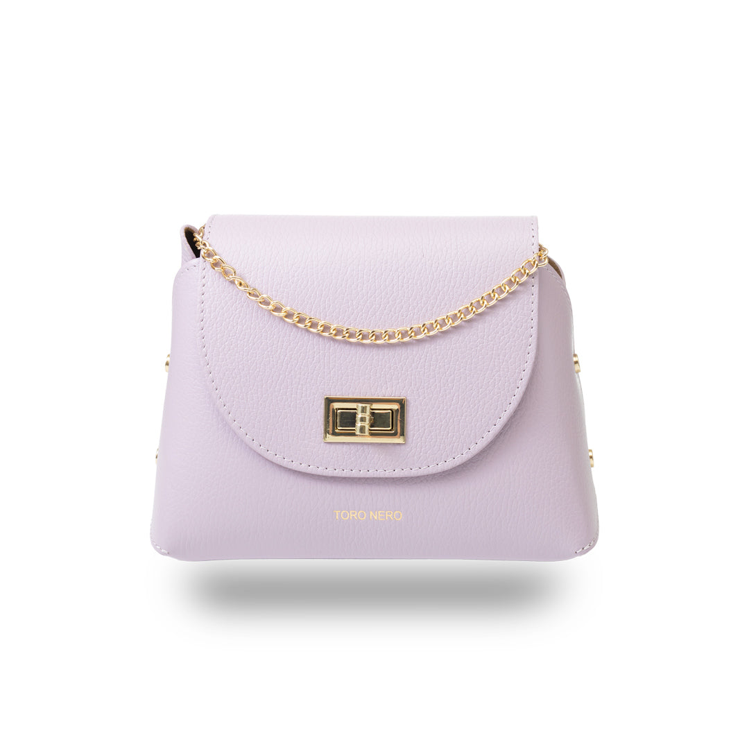 Bolso de mujer de cuero genuino lila Raisa