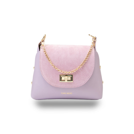 Bolso de mujer de ante natural, lila Raisa