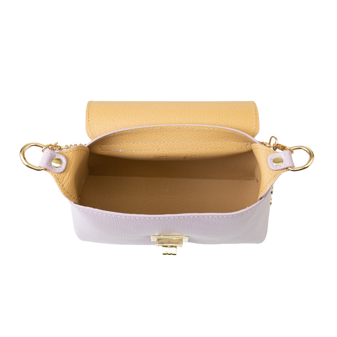 Bolso de mujer de cuero genuino lila Raisa