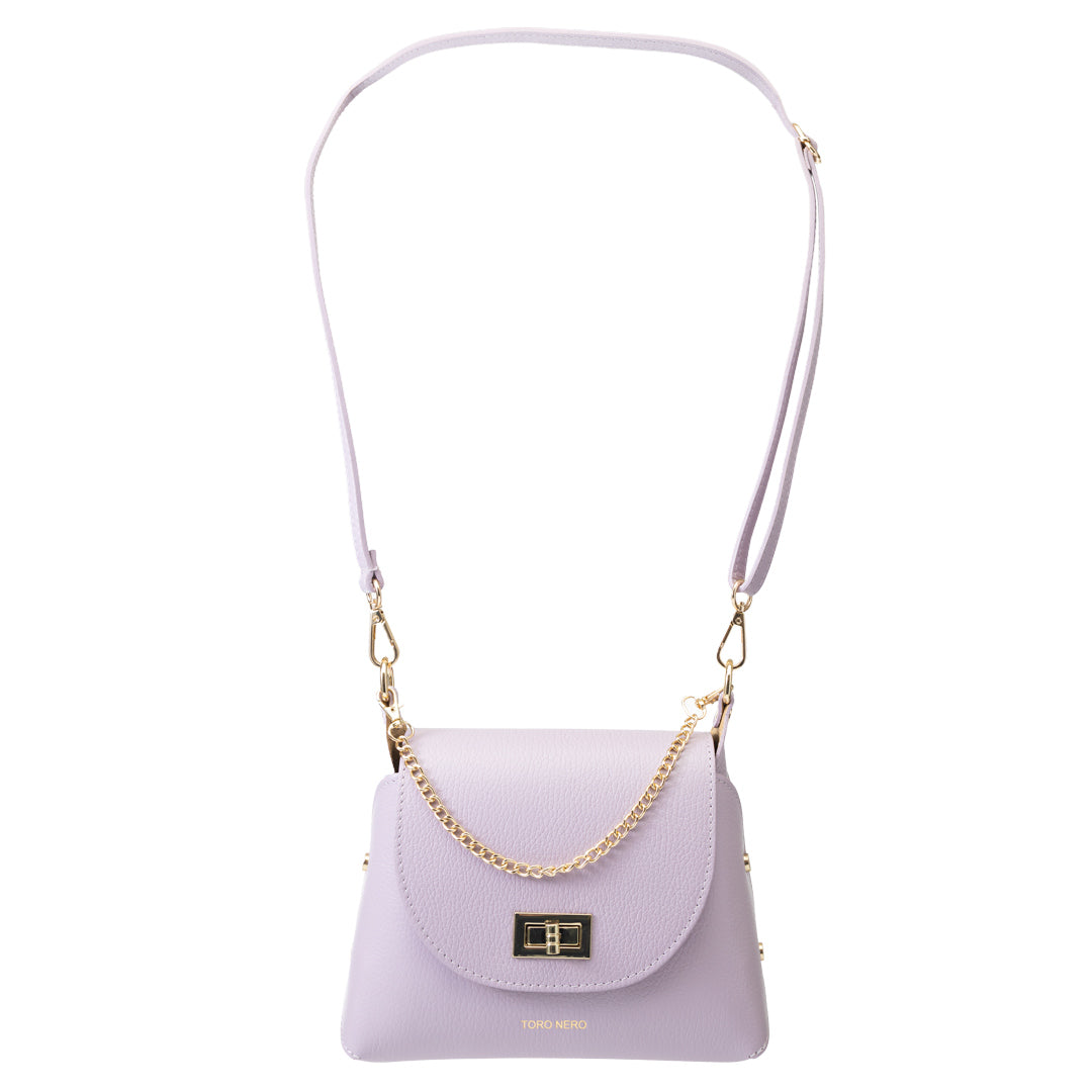 Bolso de mujer de cuero genuino lila Raisa
