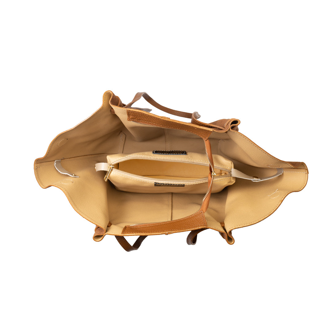Bolso de mujer de piel natural marrón Alice