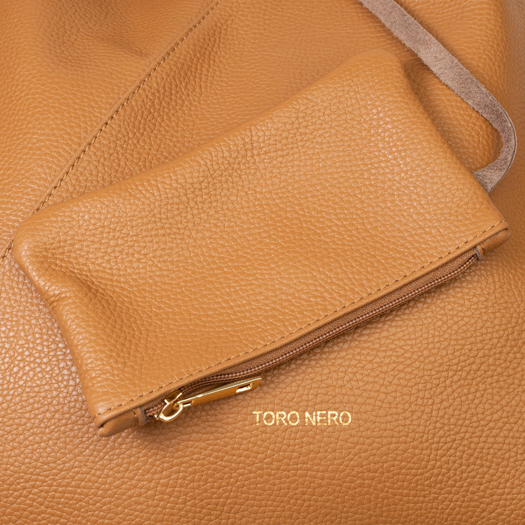 Bolso de mujer de piel genuina marrón Camelia