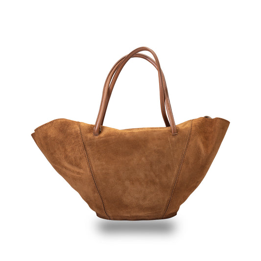 Bolso de piel auténtica marrón Diana para mujer