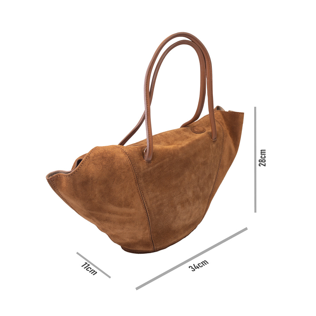 Bolso de piel auténtica marrón Diana para mujer