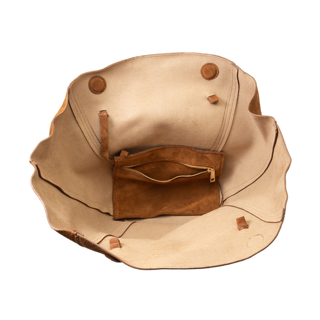 Bolso de piel auténtica marrón Diana para mujer