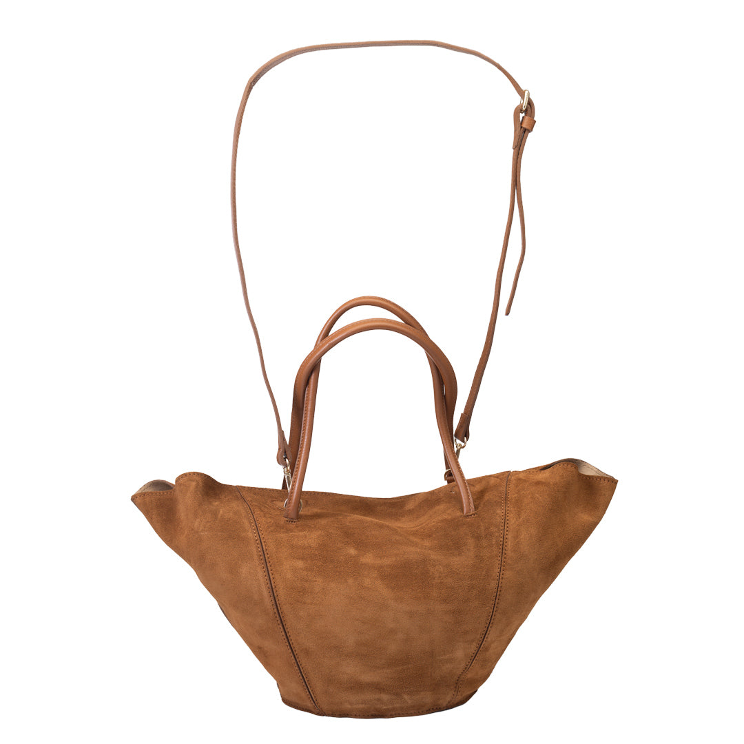 Bolso de piel auténtica marrón Diana para mujer