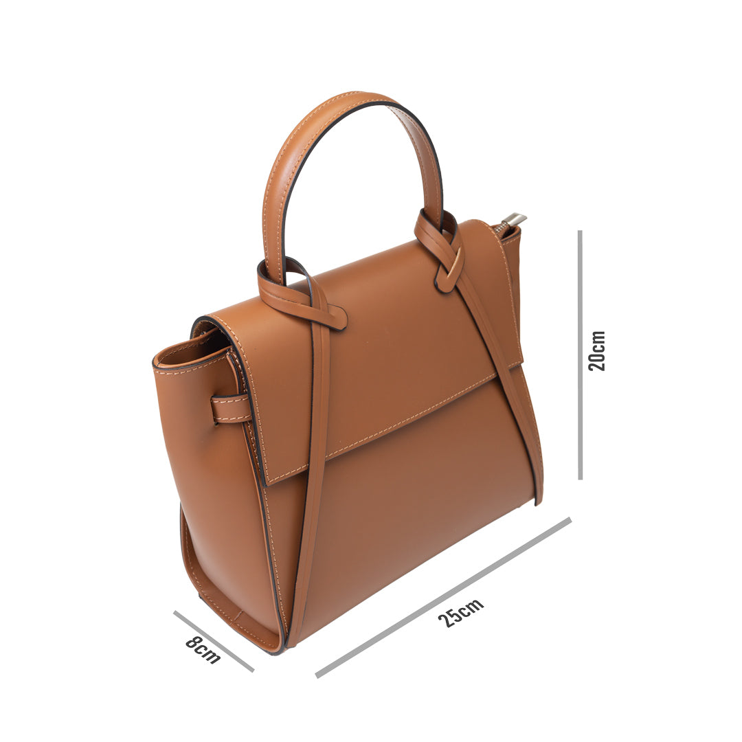 Bolso de mujer de piel natural marrón Erika