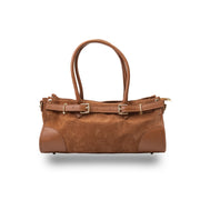 Sac à main en cuir véritable marron Evelin