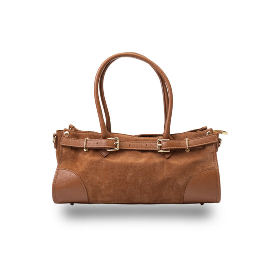 Bolso de mujer de cuero genuino marrón Evelin