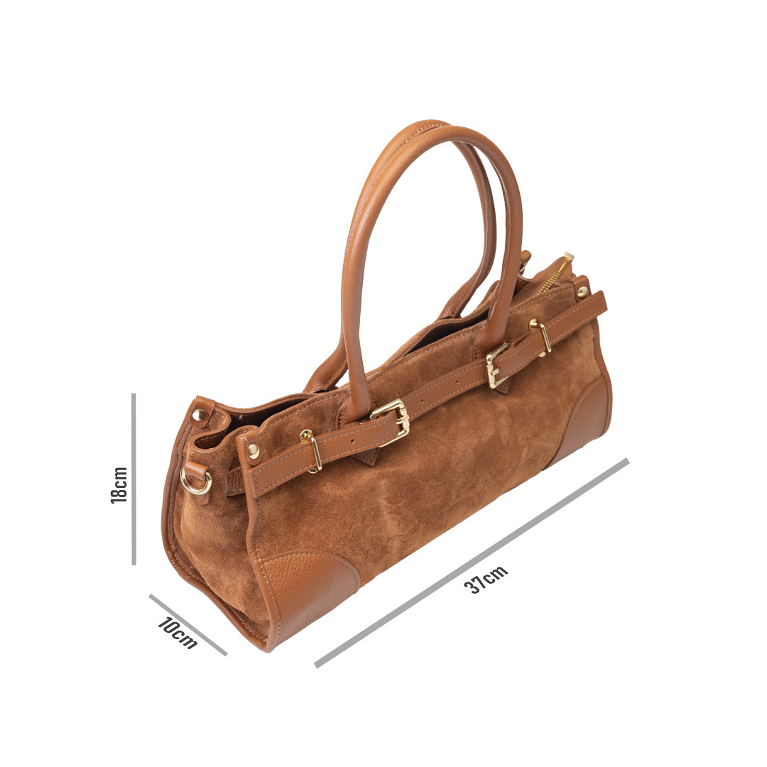 Bolso de mujer de cuero genuino marrón Evelin