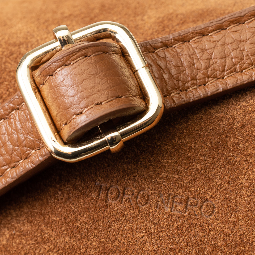 Sac à main en cuir véritable marron Evelin