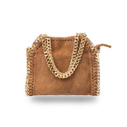 Bolso de piel natural marrón para mujer Ilona