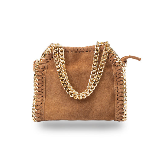 Bolso de piel natural marrón para mujer Ilona