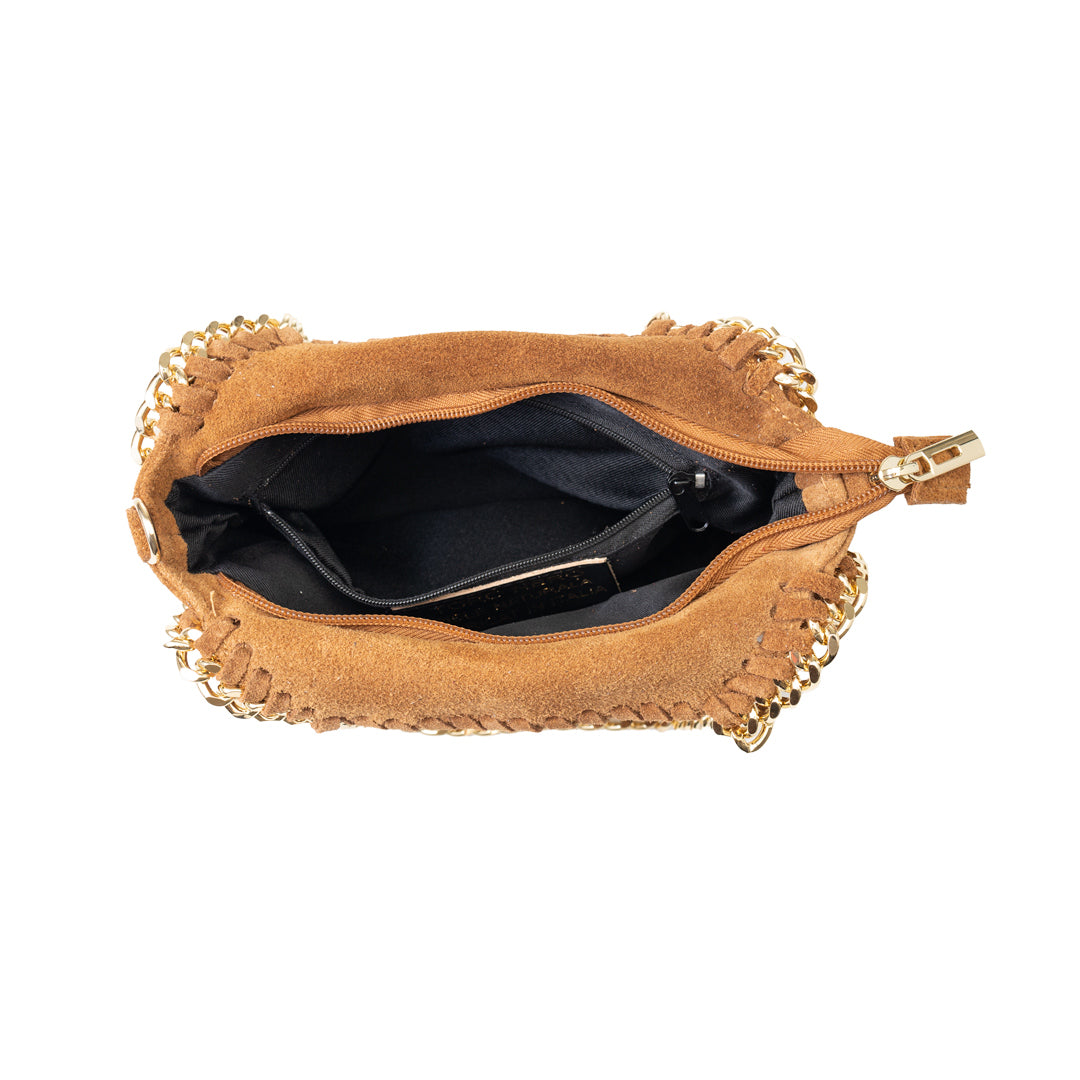 Bolso de piel natural marrón para mujer Ilona