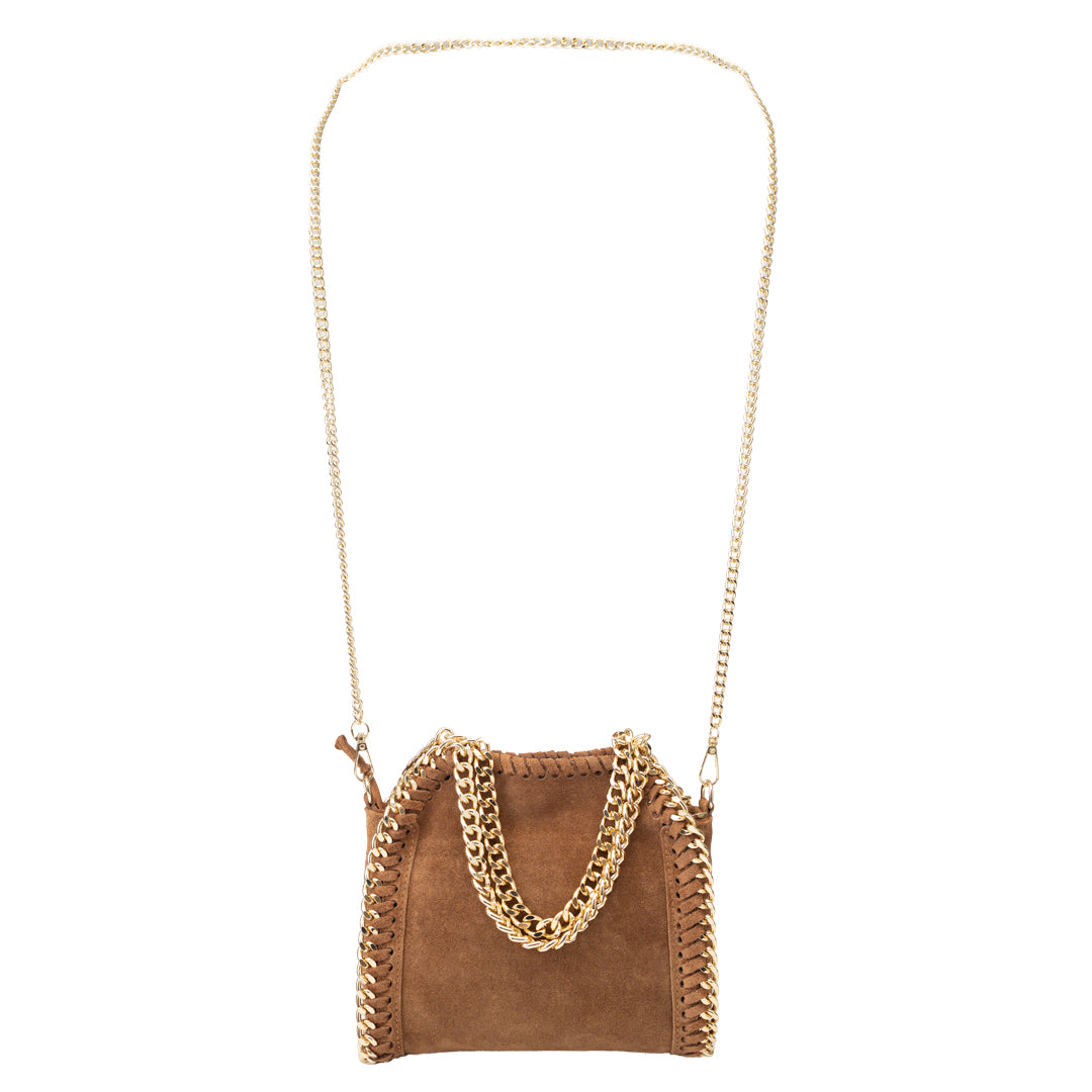 Bolso de piel natural marrón para mujer Ilona