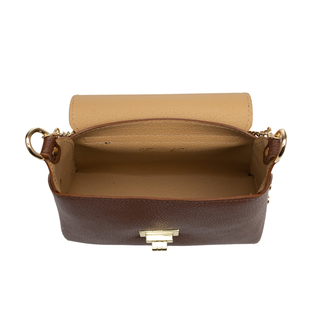Bolso de mujer de ante natural, marrón Raisa