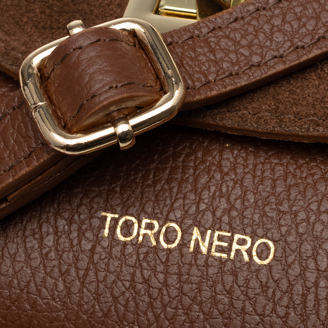 Bolso de mujer de ante natural, marrón Raisa